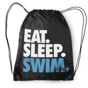 Swimming Drawstring Backpack Eat. Sleep. Swim.