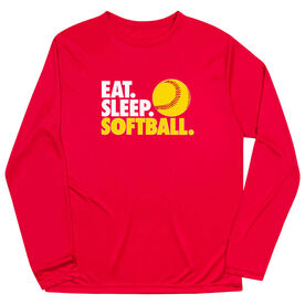 Softball Long Sleeve Performance Tee - Eat. Sleep. Softball.