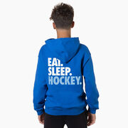 Hockey Hooded Sweatshirt - Eat. Sleep. Hockey (Back Design)