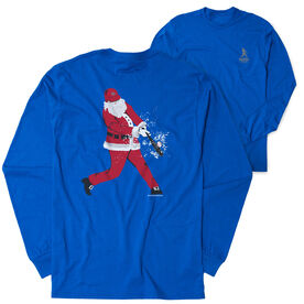 Baseball Tshirt Long Sleeve - Home Run Santa (Back Design)