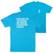 Lacrosse Short Sleeve T-Shirt - All Weekend Lacrosse (Back Design)