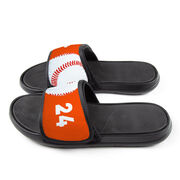 Baseball Repwell&reg; Slide Sandals - Ball and Number Reflected