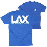Guys Lacrosse Short Sleeve T-Shirt - I'd Rather Lax (Back Design)