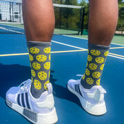 Pickleball Woven Mid-Calf Socks - Pickleballs