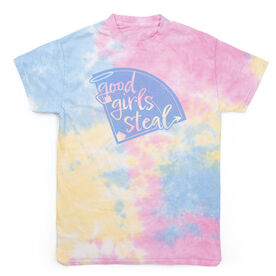 Softball Short Sleeve T-Shirt - Good Girls Steal Tie-Dye