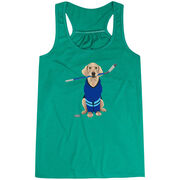 Hockey Flowy Racerback Tank Top - Puck The Hockey Dog