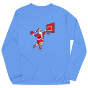 Basketball Long Sleeve Performance Tee - Slam Dunk Santa