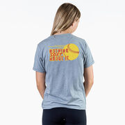 Softball Short Sleeve T-Shirt - Nothing Soft About It (Back Design)