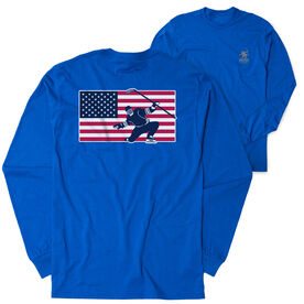 Hockey Tshirt Long Sleeve - Patriotic Hockey (Back Design)