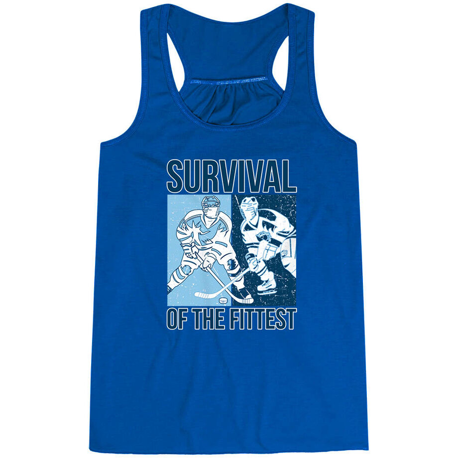 Hockey Flowy Racerback Tank Top - Survival of the Fittest