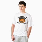 Hockey Short Sleeve Performance Tee - Helmet Pumpkin