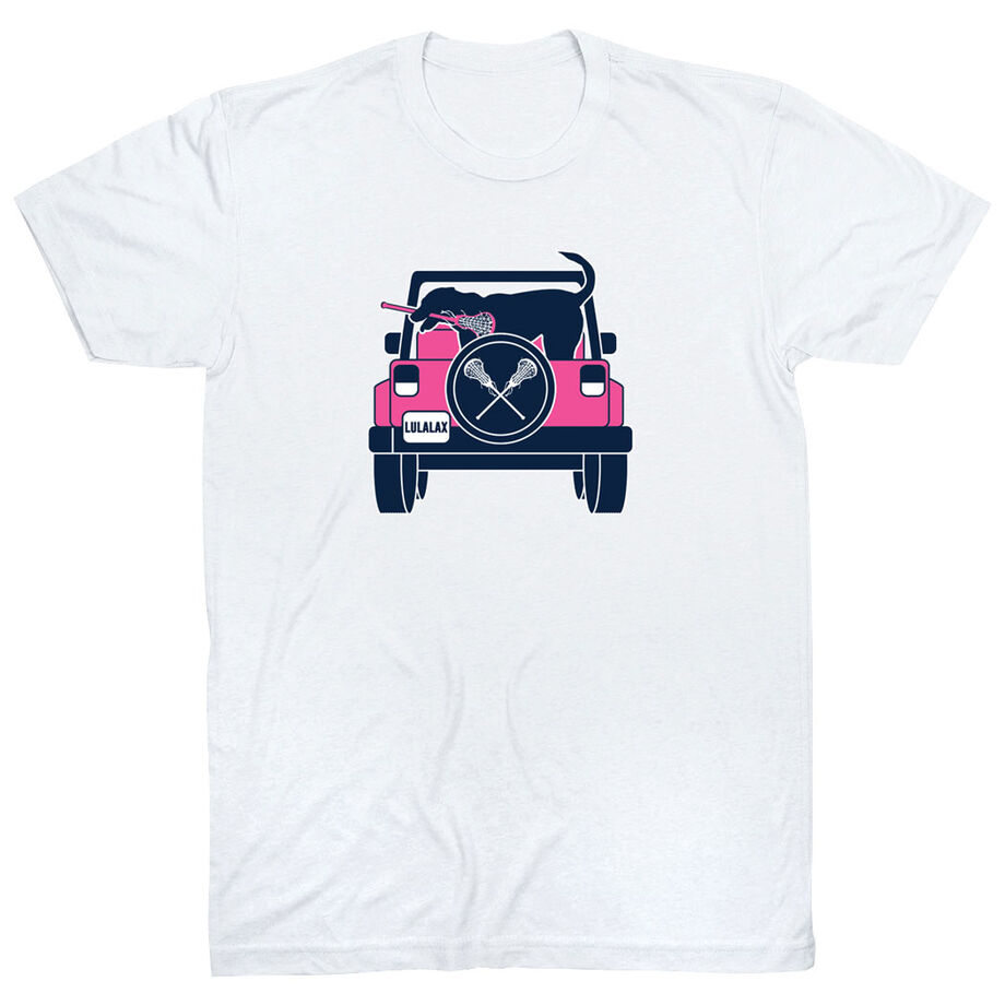 Girls Lacrosse Short Sleeve T-Shirt - Lax Cruiser [Youth Medium/White] - SS