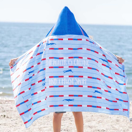 Swimming Hooded Towel - Lanes