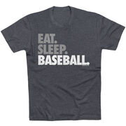 Baseball Tshirt Short Sleeve Eat Sleep Baseball Bold Text