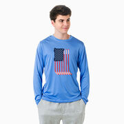 Hockey Long Sleeve Performance Tee - American Flag