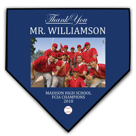 Baseball Home Plate Plaque - Thank You With Photo