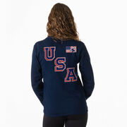 Hockey Tshirt Long Sleeve - Hockey USA Gold (Back Design)