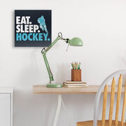 Hockey Canvas Wall Art - Eat Sleep Hockey