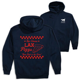 Girls Lacrosse Hooded Sweatshirt - Lax Pizza (Back Design) 
