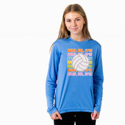 Volleyball Long Sleeve Performance Tee - Bump, Set, Spike