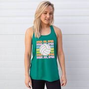 Volleyball Flowy Racerback Tank Top - Bump, Set, Spike