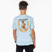 Guys Lacrosse Short Sleeve T-Shirt - Play Hard, Chill Easy (Back Design)
