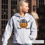 Hockey Hooded Sweatshirt - Helmet Pumpkin