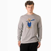 Baseball Tshirt Long Sleeve - Dinger the Baseball Dog