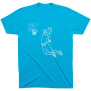 Basketball Short Sleeve T-Shirt - Basketball Player Sketch