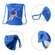 Hockey Drawstring Backpack - Hockey Stars and Stripes Player