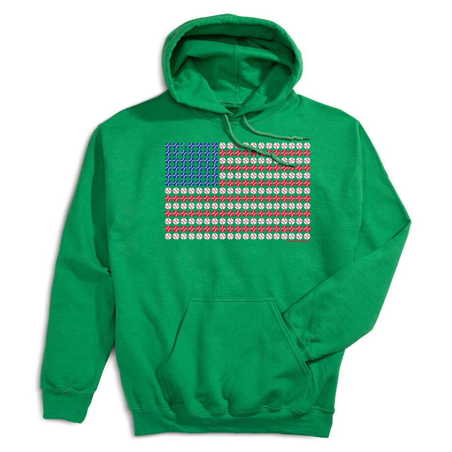 Baseball Hooded Sweatshirt - Patriotic Baseball