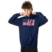 Guys Lacrosse Hooded Sweatshirt - Patriotic Lacrosse