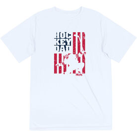 Hockey Short Sleeve Performance Tee - Hockey Dad American Flag