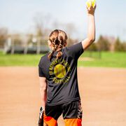 Softball T-Shirt Short Sleeve - I'd Rather Be Playing Softball Distressed (Back Design)