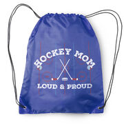 Hockey Drawstring Backpack - Loud and Proud Hockey Mom