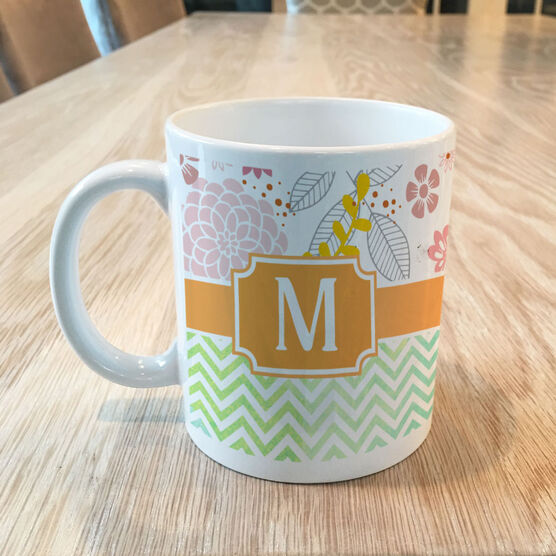 chevron watercolor with floral