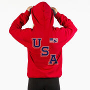 Hockey Hooded Sweatshirt - USA Gold (Back Design)