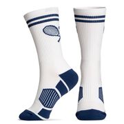 Tennis Woven Mid-Calf Socks - Crossed Racquets