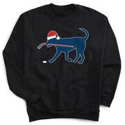 Hockey Crewneck Sweatshirt - Santa Hockey Dog