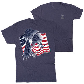Guys Lacrosse Short Sleeve T-Shirt - Lacrosse Eagle (Back Design)
