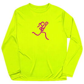 Girls Lacrosse Long Sleeve Performance Tee - Neon Lax Girl