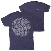 Volleyball Short Sleeve T-Shirt - Volleyball Words (Back Design)