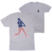 Baseball Short Sleeve T-Shirt - Baseball Stars and Stripes Player (Back Design)