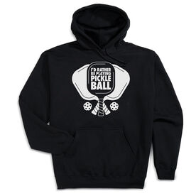 Pickleball Hooded Sweatshirt - I'd Rather Be Playing Pickleball [Adult X-Large/Black] - SS