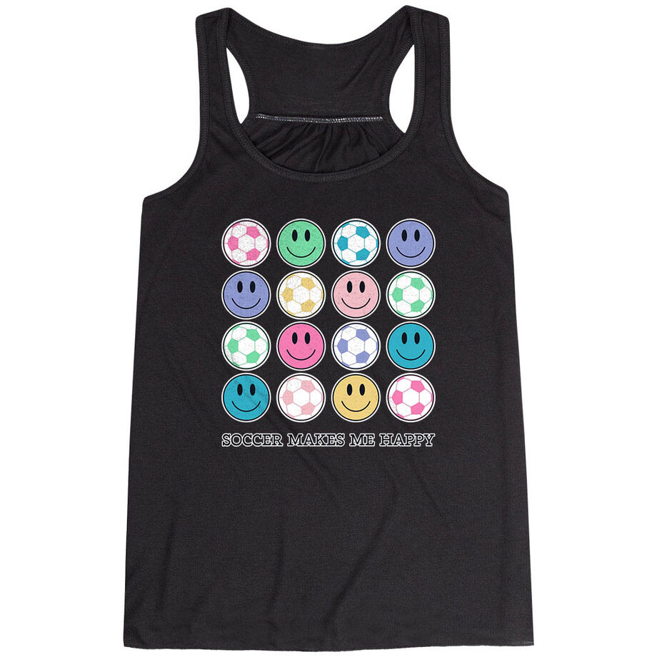 Soccer Flowy Racerback Tank Top - Soccer Makes Me Happy
