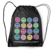 Volleyball Drawstring Backpack - Volleyball Makes Me Happy
