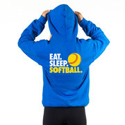 Softball Hooded Sweatshirt - Eat. Sleep. Softball (Back Design)