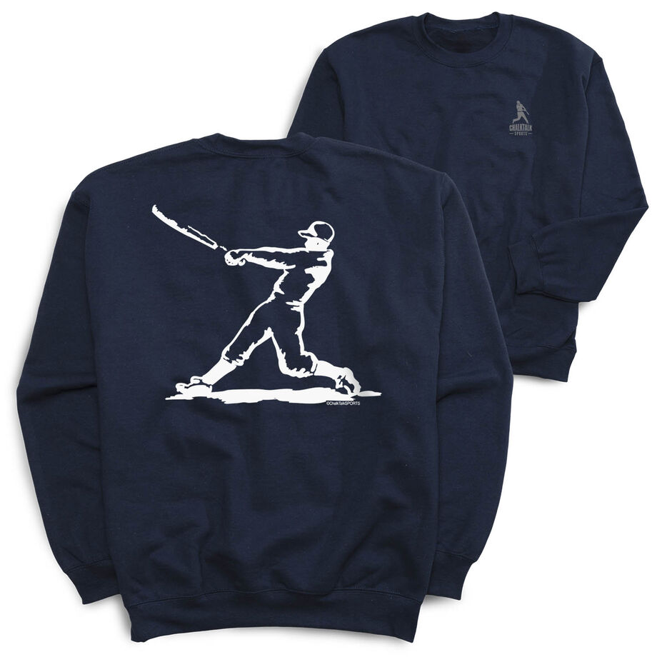 Baseball Crewneck Sweatshirt - Baseball Player (Back Design)
