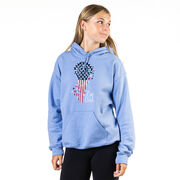 Girls Lacrosse Hooded Sweatshirt - Patriotic Lax Girl