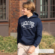 Guys Lacrosse Hooded Sweatshirt - Crossed Sticks